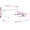 vidaXL Posteľ boxsping s matracom a LED bledosivá 200x200 cm látka