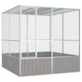 vidaXL Klietka pre vtáky sivá 213,5x217,5x211,5 cm pozinkovaná oceľ