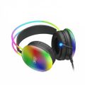 Drôtové slúchadlá XO GE11 jack 3,5 mm - USB-A čierne RGB s mikrofónom