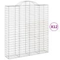 vidaXL Oblúkový gabionový kôš 12ks 200x50x220/240cm pozinkované železo