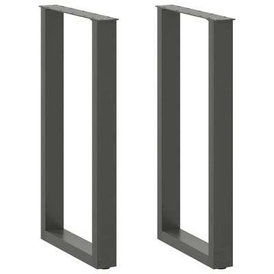 vidaXL Nohy barového stola v tvare U, 2 ks, antracitové, 40 x (90-91) cm, oceľové