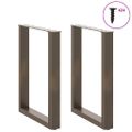 vidaXL Nohy k jedálenskému stolu v tvare U, 2 ks, prírodná oceľ, 60 x (72-73) cm, oceľ