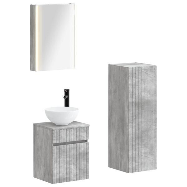 vidaXL Sada kúpeľňového nábytku 4 pcs Betónovo sivá