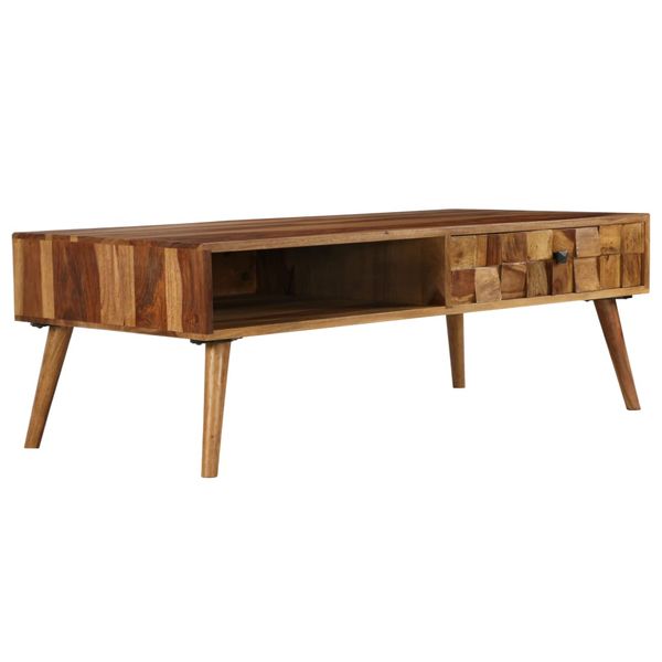 vidaXL Konferenčný stolík, akáciaové drevo s medovou povrchovou úpravou 110x50x37 cm