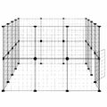 vidaXL 28-panelová klietka pre domáce zvieratá čierna 140x105x70 cm oceľ