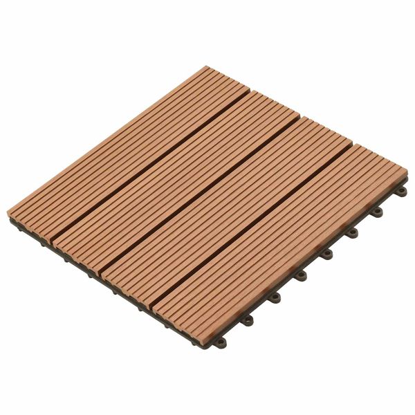 vidaXL Dlažba na terasu 11 pcs Hnedá 30 x 30 cm drevoplast