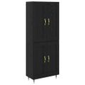 vidaXL Highboard Čierny dub 69,5 x 34 x 90 cm Kompozitné drevo