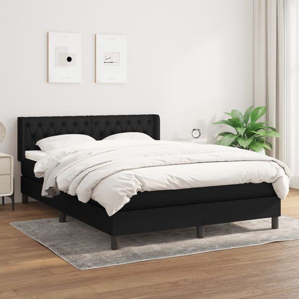 vidaXL Boxspring posteľ s matracom čierny 140x190 cm látka