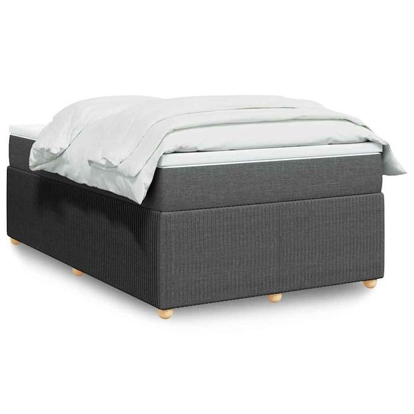 vidaXL Boxspring posteľ s matracom, tmavosivá 120x190 cm, látka