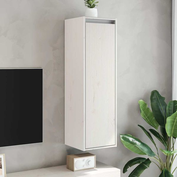 vidaXL Nástenné skrinky 2ks biele 30x30x100cm masívne borovicové drevo