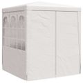vidaXL Profesionálny párty stan+bočné steny 2x2 m, biely 90 g/m²