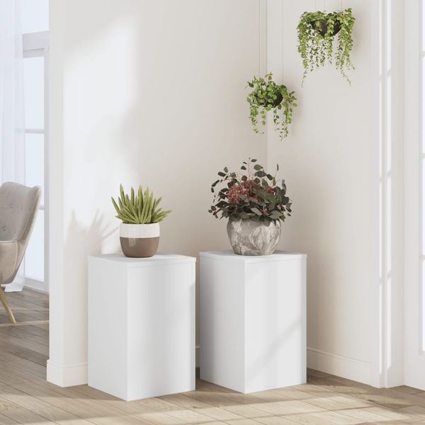 vidaXL Stojany na rastliny 2 ks biele 30x30x50 cm kompozitné drevo