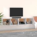 vidaXL Nástenné skrinky 2 ks lesklé biele 100x36,5x35 cm sprac. drevo