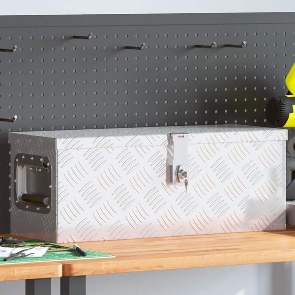 vidaXL Úložný box strieborný 60x23,5x23 cm hliník