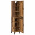 vidaXL Highboard Staré drevo 34,5 x 34 x 180 cm Kompozitné drevo