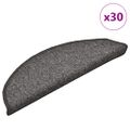 vidaXL Schodové rohože 30 ks 56x17x3 cm tmavošedé polkruhové