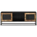 vidaXL TV skrinka 110x30x40 cm, mangový masív a železo