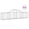 vidaXL Oblúkový gabionový kôš 15 ks 200x30x40/60 cm pozinkované železo
