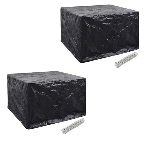 vidaXL Ochranné obaly na záhradný nábytok 2 ks 113x113cm polyratanová súprava pre 4 osoby 8 očiek