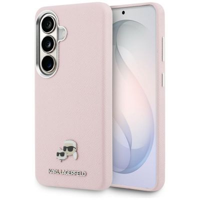 Puzdro Karl Lagerfeld Saffiano KC Metal Logo MagSafe pre Samsung Galaxy S26 ružové