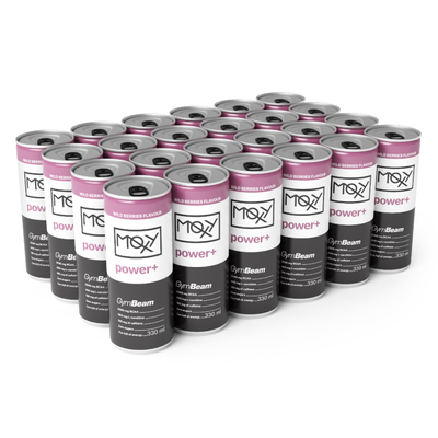 MOXY power+ Energetický nápoj 330 ml - GymBeam, lesné ovocie, 24 x 330 ml