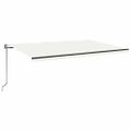 vidaXL Automatická markíza, LED a senzor vetra 500x300 cm, krémová