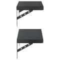 vidaXL Nástenné police 2 ks 50x23,5 cm, čierne, nehrdzavejúca oceľ