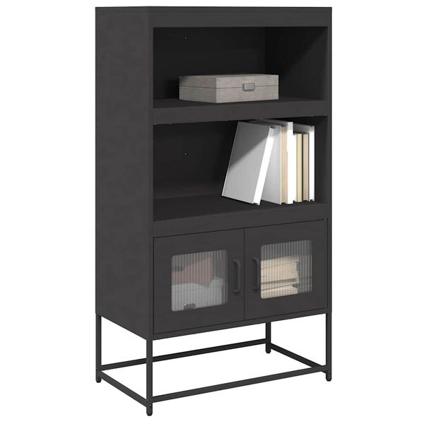 vidaXL Highboard Black 68x39x123 cm Oceľ