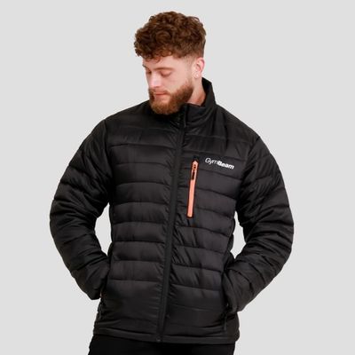 Pánska bunda Puffer Black/Orange - GymBeam, veľkosť L, veľkosť oblečenia L