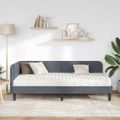 vidaXL Rohový rám postele Tmavo šedá 100 x 200 cm Zamat