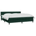 vidaXL Box Spring Posteľ s matracom Tmavo zelená 200x210 cm Zamat
