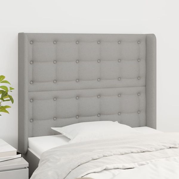 vidaXL Čelo postele so záhybmi bledosivé 103x16x118/128 cm látka