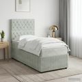 vidaXL LED boxspring posteľ s matracom Svetlosivá 80 x 200 cm Zamat
