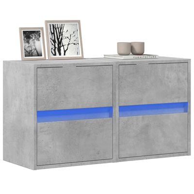 vidaXL TV nástenné skrinky s LED svetlami 2 ks betón. sivé 41x31x45 cm