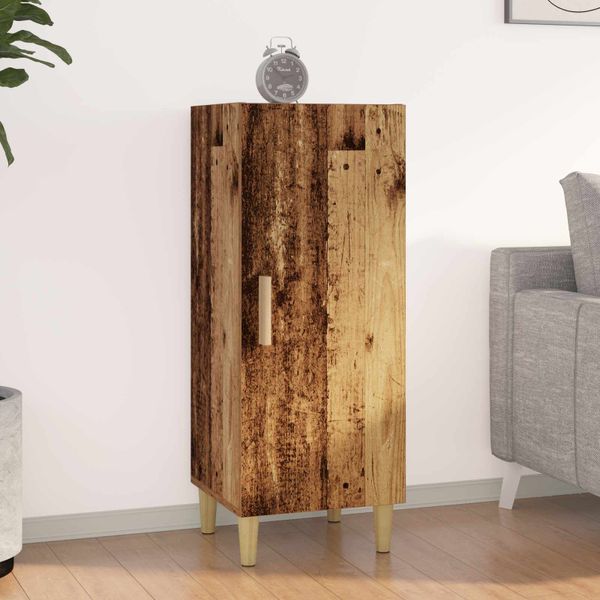 vidaXL Servírovacia skriňa Staré drevo 34,5 x 34 x 90 cm