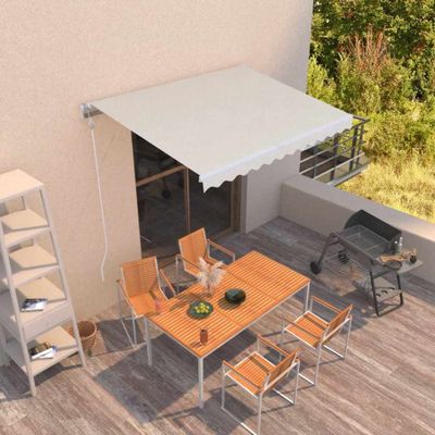 vidaXL Ručne zaťahovacia markíza 350x250 cm krémová