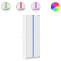 vidaXL Vysoká skrinka s LED biela 74x32,5x200 cm kompozitné drevo