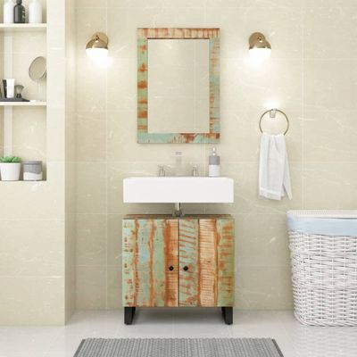vidaXL Zrkadlo 70x50 cm masívne recyklované drevo a sklo