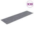 vidaXL Schodové rohože, samolepiace, 30 ks, 76x20 cm, svetlosivé, obdĺžnikové