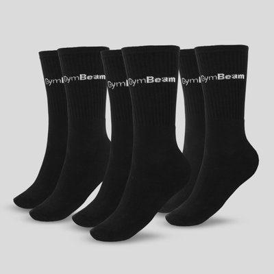Ponožky 3/4 Socks 3Pack Black - GymBeam, veľkosť XL, veľkosť oblečenia XL