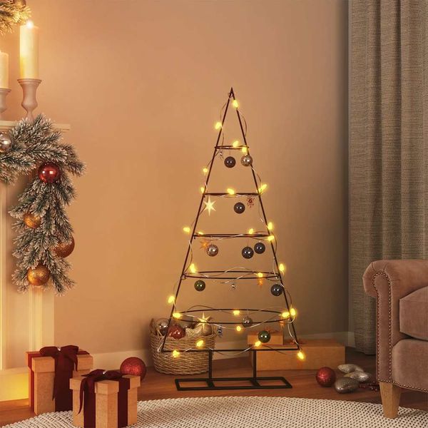 vidaXL Kovový vianočný dekoratívny stromček čierny 125 cm