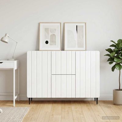 vidaXL Servírovacia skriňa Biela s vysokým leskom 89 x 34,5 x 62 cm