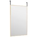 vidaXL Zrkadlo na dvere zlaté 50x80 cm sklo a hliník