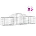 vidaXL Oblúkový gabionový kôš 5 ks 200x50x40/60 cm pozinkované železo