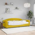vidaXL Denná posteľ s matracom žltá 90x200 cm zamat