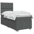 vidaXL LED boxspring posteľ s matracom Tmavosivá 80 x 200 cm Látka
