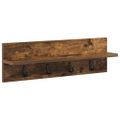 vidaXL Vešiak na stenu Nástenná montáž Dymová dub 60 x 10,5 x 18 cm