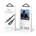 YESIDO AUDIO KÁBEL YAU35 LIGHTNING/3,5mm AUX MALE 1M BIELY