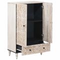 vidaXL Vysoký stolík Biela 60 x 33,5 x 100 cm Masívne mango drevo