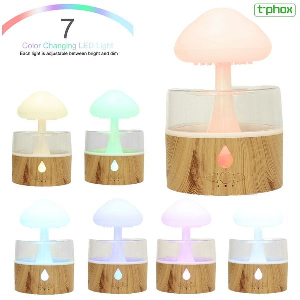 Zvlhčovač/difuzér T-Phox s lampou rain cloud biela